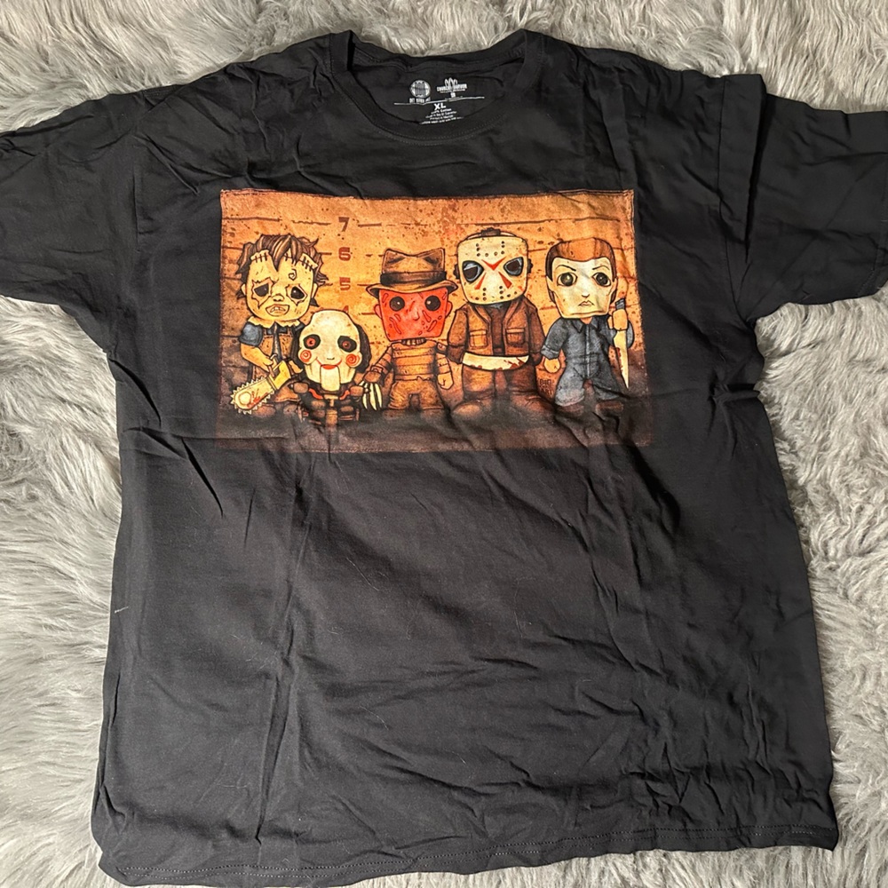 Get Down Art Church or Horror Killer Mug Shot Tee